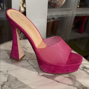 Pink Platform Slide Heel Women’s Sandal